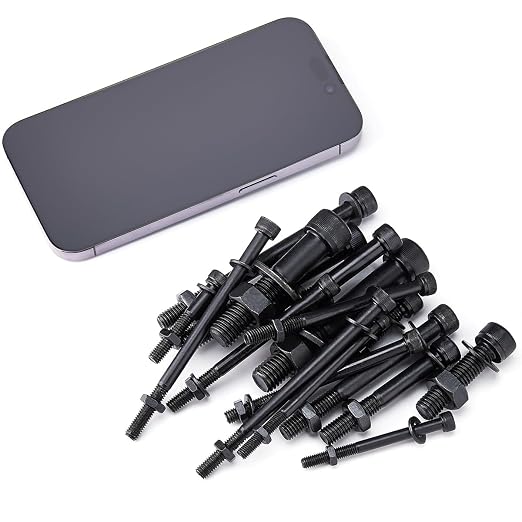 434PCS M5 M6 M8 M10 M12 Metric Bolt Assortment 12.9 Grade Cylindrical Head Screws Nuts and Washers Hex Socket Head Cap Machine Screws Kit