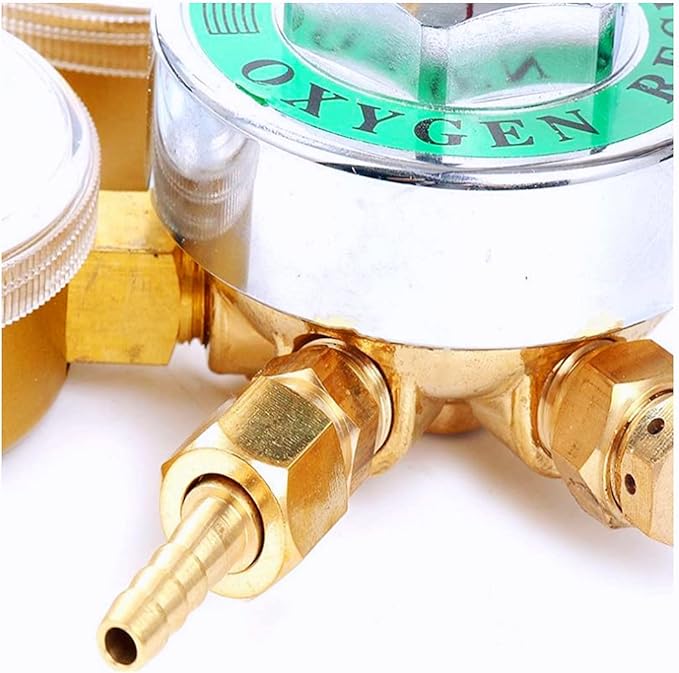 Oxygen Regulator Welding Gas Gauges Full Brass Heavy Duty Large Tank Cutting Torch Kit Outlet 0-200PSI Inlet 0-4000PSI CGA 540 (Oxygen Regulator)