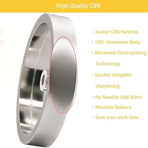 CBN Grinding Wheel 6 Inch 1000 Grit, 1" Wide, 1/2" Arbor, for HSS Tools, Lathe Chisels & Woodturning Tools, Fits 6-Inch Bench Grinders(1000 Grit)