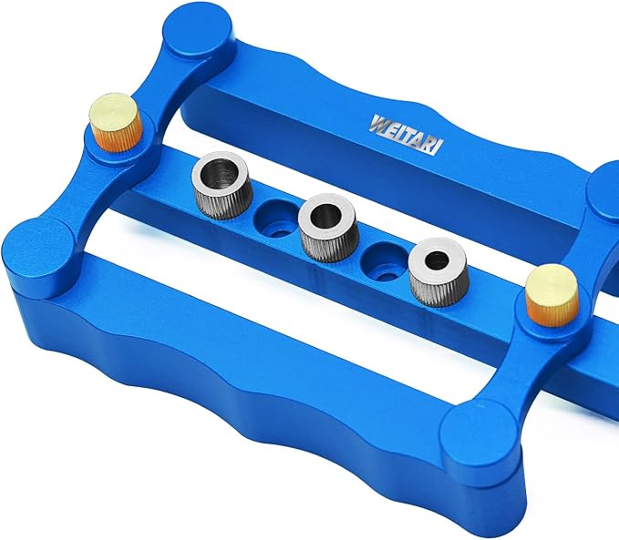 Self Centering Doweling Jig Punch Locator Dowel Jig Kit 1/4 3/8 5/16inch Drill Guide Sleeve Tool Blue