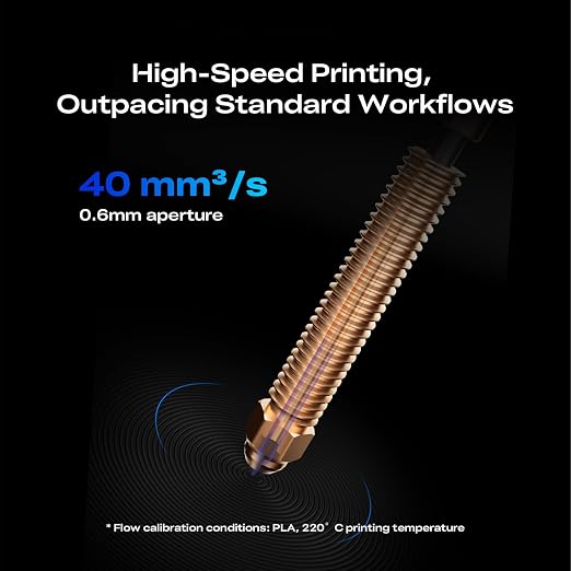 Creality K2 Plus Silicon Carbide Nozzle 0.6mm, High Wear Resistance & High Flow Nozzle for K2/K2 Pro/K2 Plus/Creality Hi 3D Printers, Swift Installation