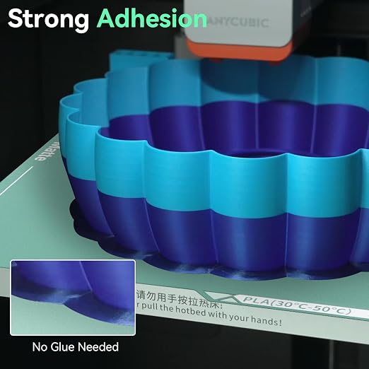 Energy-Saving Kobra S1/Kobra X/Kobra 4 Cold Build Plate 264*276mm Double Sided Glossy+Matte Low-Temperature Strong-Adhesion Platform Compatible with ANYCUBIC Kobra S1/ Kobra X/Kobra 4 3D Printers-1PCS