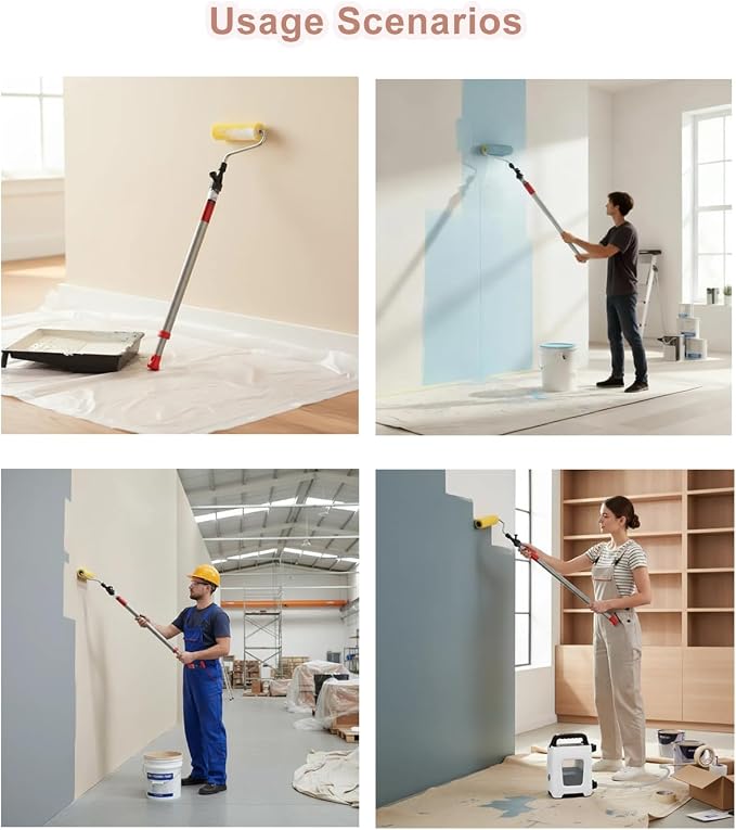 Self-Priming Roller Brush Machine, Suction-Type Paint Roller Machine, Latex Roller Brush Machine, for Shopping Mall Decoration and Construction Site Wall Painting