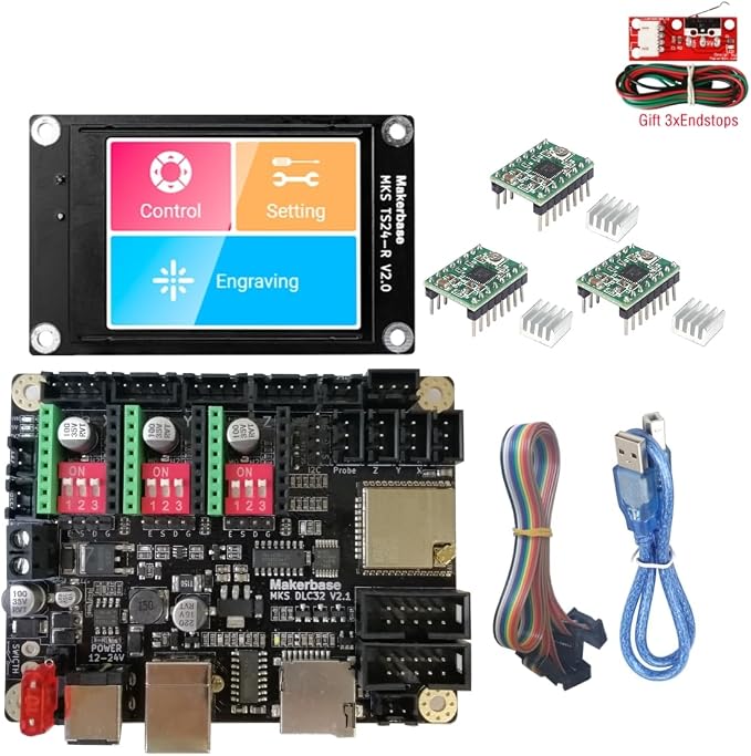 MKS DLC32 V2.1 GRBL 3 axis CNC Shield Expansion Board TS24 Display Offline Controller CNC Laser Engraving Marking Carving Control Card CNC3018 PRO Upgrade Parts