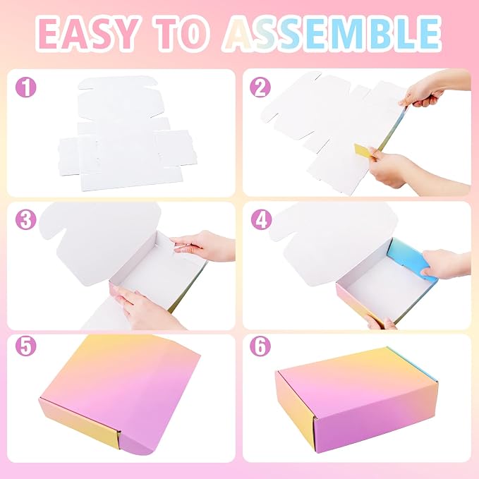 Shipping Boxes for Packaging, 11x8x2 Inches Corrugated Cardboard Boxes, Mailing Boxes for Small Business(40 Pack, Colorful)