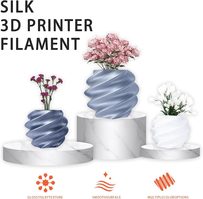 Silk PLA White Floating Gloss 3D Printing Filament Pearlescent White Aurora Premium Texture 3D Printing Filament for FDM Printers
