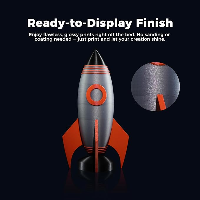 Creality Hyper PLA Galaxy Filament 1.75mm 1KG, Starry Sparkle PLA 3D Printer Filament with RFID, Designed for High Speed 30-600mm/s, Cosmic Shine for Artistic and Decorative Prints (Stardust Orange)