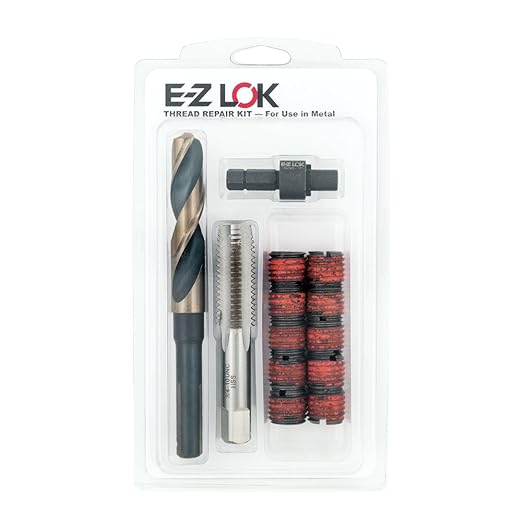 E-Z LOK EZ-329-008 Thread Repair Kit for Metal Carbon Steel Threaded Inserts 8-32 and Installation Tools