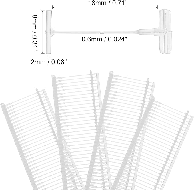 uxcell 5000pcs Standard Tagging Gun Fasteners 18mm Tagging Barbs Pins PP Plastic Tag for Price Tagging Gun, Clothing Tags Gun Attachments for Clothes Bag Fabric, White