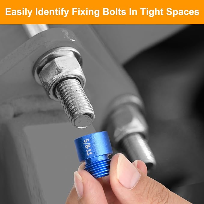 66 Pcs Nut and Bolt Thread Checker - 34 Standard & 32 Metric, Detachable Bolt Size Finder Tool, Screw and Nut Identifier Thread Gauge Especially for Tight Spaces