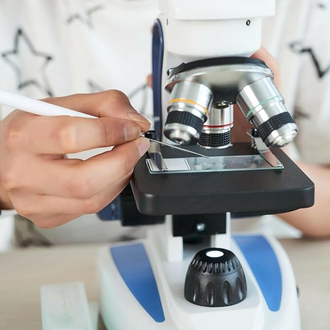 AmScope M158C-2L-E1 Digital Cordless Compound Monocular Microscope, WF10x and WF25x Eyepieces, 40x-1000x Magnification, Upper and Lower LED Illumination with Rheostat, Brightfield, Single-Lens Condenser, Coaxial Coarse and Fine Focus, Plain Stage, 110V...