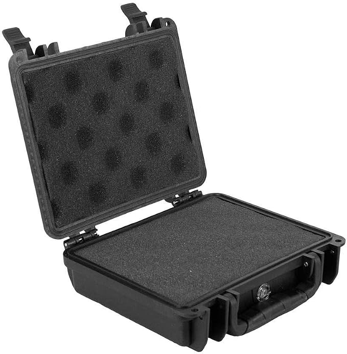 Monoprice Weatherproof Hard Case - With Customizable Foam, 7 x 6 x 2 Inch, Black - Pure Outdoor Collection