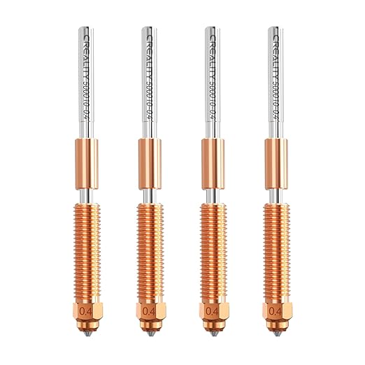 Creality Official K2 Plus Nozzle, 0.4mm 4 PCS Quick-Swap 3D Printer Nozzle Copper Alloy and Hardened Steel Nozzle for 3D Printer K2 Plus, K2, Creality Hi