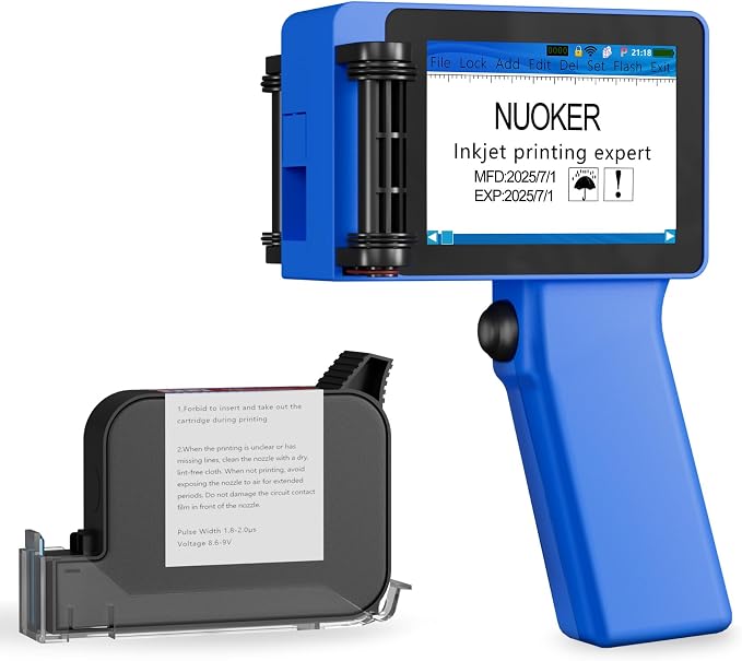 Mini Handheld Inkjet Printer | Compact, Lightweight, Weighing only 250 Grams, Measuring 6 inches high and 4 inches Wide, Using Fast Drying Waterproof Ink