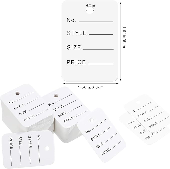 Honoson 2006 Pcs Clothing Price Tags with Gun Set, Including 1 Garment Price Tag Attacher with 5 Steel Needles 500 Clothing Label and 1500 Plastic Fasteners Barbs(Ordinary Style)