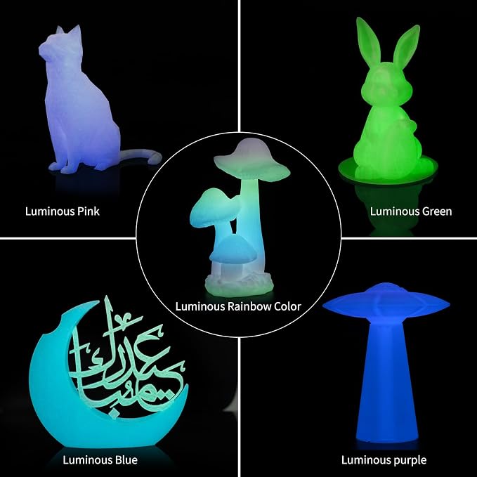 Kingroon Glow in Dark 1.75mm PLA Filament, Fit Most FDM 3D Printers, Dimensional Accuracy +/- 0.03 mm, 1kg Spool(2.2lbs), Luminous PLA 3D Printer Filament - Yellow