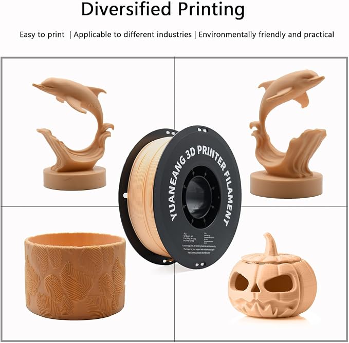 Skin PLA 3D Printer Filament 1.75mm, 1kg Spool, Natural Beige Color, ±0.03mm Precision, Low-Warp & Easy Printing, Ideal for Figurines, Sculpting Models