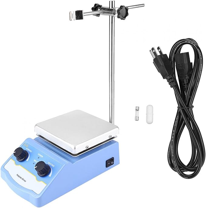 HS-12 Digital Hotplate Magnetic Stirrer, 1-2000(r/min), 5L, Stainless Steel Magnetic Stirrer Hot Plate Mixer, for Lab Liquid Mixing Heating(US Plug)