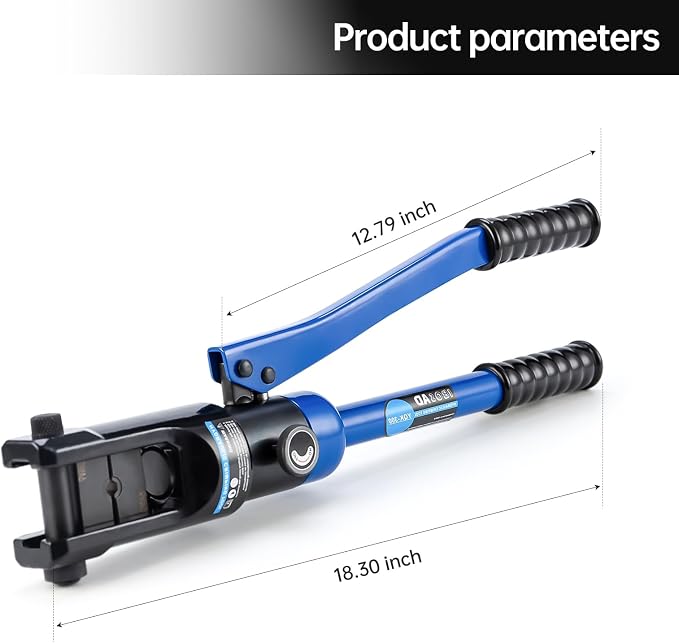 Industrial Hydraulic Cable Lug Crimper (16 TON) 8 AWG to 600 MCM Electrical Terminal Cable Wire Tool Kit with 13 Die Sets