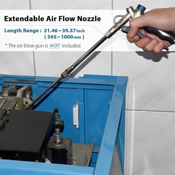 FIRSTINFO A18529A Length Extendable Adjustable Air Flow Nozzle Length: 21.4-39.3 inch (545-1000 mm) for FIRSTINFO 2-Way Air Duster Blow Gun