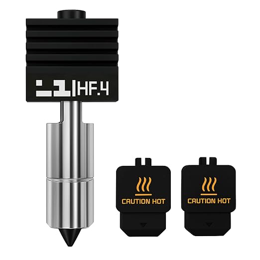 Bamboo Lab Upgraded H2S/H2D High-Speed Extrusion Hotend with Hardened Steel Nozzle – Enhanced Flow Rapid-Melt Design – Compatible with Bambu Lab H2D / H2S / H2D Laser 3D Printers (0.4mm)