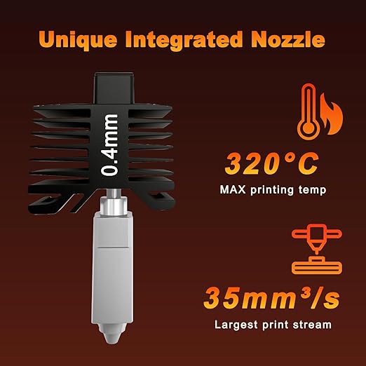 0.2mm Hardened Steel Hotend Nozzle Kit for Bambu Lab P1P P1S X1 X1C, All-Metal Integrated Design 300℃ High-Temperature Print Head Replacement