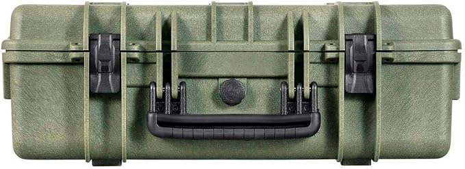 Monoprice Weatherproof Hard Case - 22in x 14in x 8in, OD Green with Customizable Foam, Shockproof, IP67