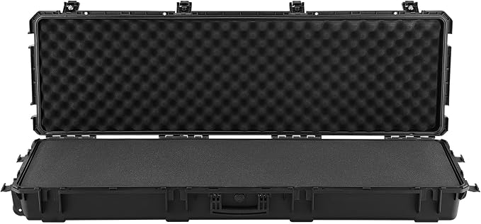 VEVOR Rifle Case, Rifle Hard Case with 4 Layers Fully-protective Foams, Lockable Hard Gun Case with Wheels, IP67 Waterproof & Crushproof, for Rifles or Shotguns