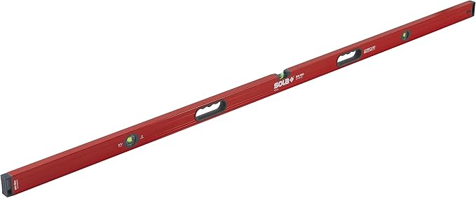 SOLA LSB78 Big Red Aluminum Box Beam Level with 3 60% Magnified Vials, 78-Inch
