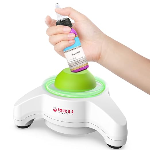 FOUR E'S SCIENTIFIC Mini Vortex Mixer - Lab Vortex Shaker, Speed 5600 RPM, Touch Function, 6mm Orbital Diameter, for Miniature Hobby Model Paint, Nail Polish
