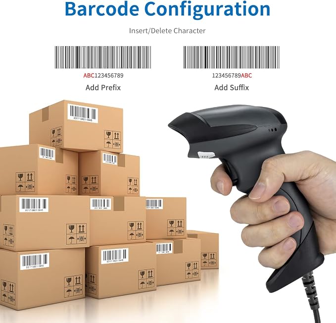 NETUM USB Laser Barcode Scanner, Handheld 1D Wired Bar Code Scanner Scanning UPC EAN Reader Gun Retails for Supermarket, Convenience Store, Warehouse - NT-M1
