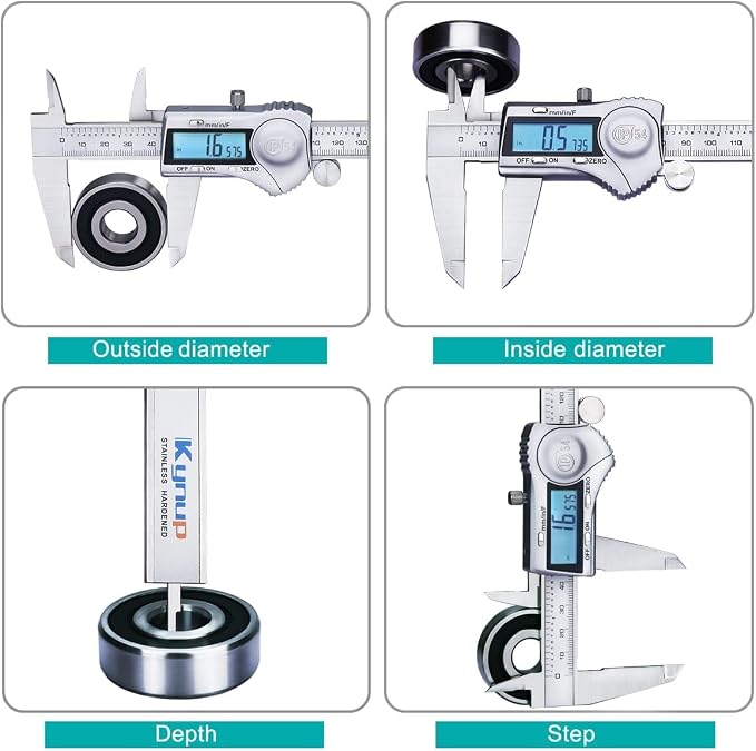 Kynup 0-12 Inch Digital Caliper, Calipers Measuring Tool with IP54 Waterproof Protection, Stainless Steel Design (150mm/200mm/300mm)