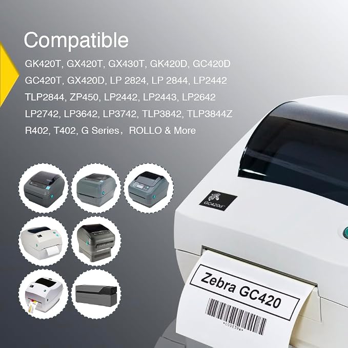 BETCKEY - 2" x 1" (51 mm x 25 mm) UPC Barcode & Address Labels Compatible with Zebra & Rollo Label Printer,Premium Adhesive & Perforated [16 Rolls, 20800 Labels]