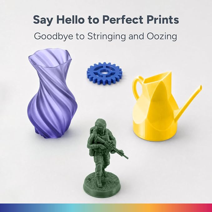 OVERTURE PETG Filament 1.75mm Bundle 4kg, High Speed 3D Printer Filament, Neatly Wound & Clog-Free, 4 Pack 1kg(2.2lbs), Accuracy +/- 0.02mm, Fit Most FDM Printers (Black+White+Red+Green)