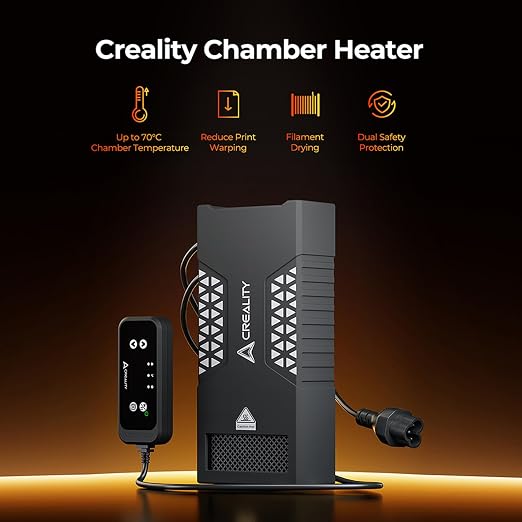 Creality Chamber Heater for 3D Printer Enclosure, Adjustable Hot Air Heater up to 70℃, PTC Enclosure Heater with Overheat Protection & Fan Stall Safety, Filament Dryer Heater for Filament Storage Box