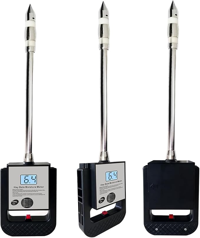 Digital Portable Hay Moisture Meter Tester with 15.7" Probe for Hay Bales,Cereal Straw,Bran,Emperor Bamboo Grass,Alfalfa,Fibre,Forage Grass,Soybean Meal,Leymus Chinensis,Hay Moisture Testing