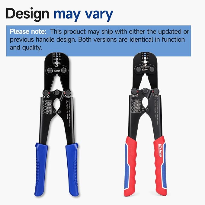 iCrimp 1608MC 2-In-1 Wire Rope Crimping Tool Kit with Built-In Cable Cutter, 4 Die Slots 3/64" to 1/8", Includes 15M Wire Rope, Aluminum Loop Sleeves & Stainless Steel Thimbles