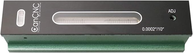 Accusize Industrial Tools 8 inch Professional Master Precision Level in Fitted Box, Accuracy 0.0002''/10'', S908-C608 | 0.0002"/10" Accuracy, V-Grooved Base, Cross Test Vial, Cast Iron, B: 1.830", C: 1.574", D: 1.890", S908-C608