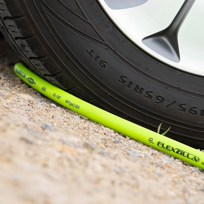 Flexzilla Air Compressor Hose, 1/4 in. x 25 ft., 1/4 in. MNPT Fittings, No-Kink, All Weather, Lightweight, Premium Hybrid Polymer, 300 PSI, ZillaGreen