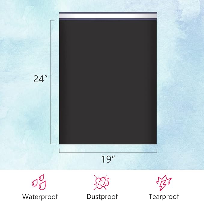 UCGOU Poly Mailers 19x24 Inch Black 100 Pack Extra Large Shipping Bags Strong Thick Mailing Envelopes Self Seal Adhesive Waterproof and Tear Proof Boutique Postal for Clothing Quilt and More