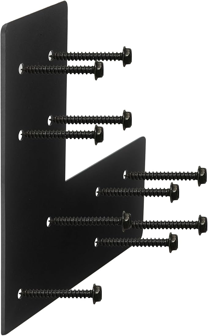 4packs Black L Brackets Corner Brace 90 Degree Right Angle Metal Heavy Duty Angle Bracket for Wood Furniture Shelf Cabinet Repair Support Joint Fastener with Screws 7.5x7.5x3” Large Connector