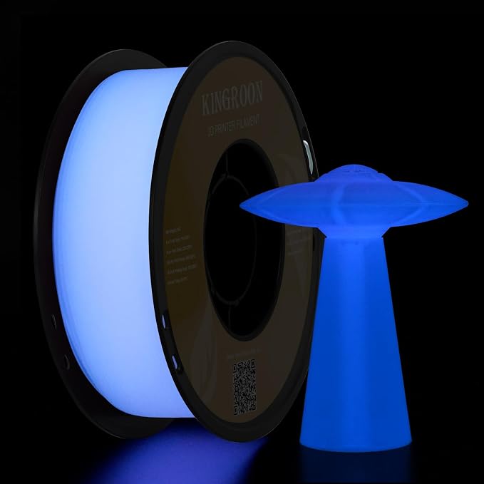 Kingroon Glow in Dark 1.75mm PLA Filament, Fit Most FDM 3D Printers, Dimensional Accuracy +/- 0.03 mm, 1kg Spool(2.2lbs), Luminous PLA 3D Printer Filament - Purple