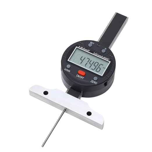 Electronic Depth Gauge 0-50.8mm/0-2in Micrometer with LCD Display and USB Data Transfer, High Precision Stainless Steel Digital Depth Measuring Tool