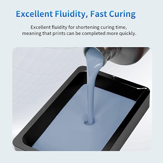 ANYCUBIC 3D Printer Resin, 405nm SLA UV-Curing Resin with High Precision and Quick Curing & Excellent Fluidity for LCD 3D Printing (Grey+White, 2kg)