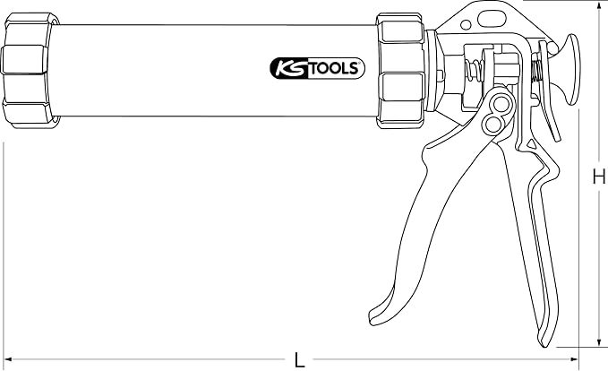 KS TOOLS Hand Operated Mastic Gun, 310ml, 340mm