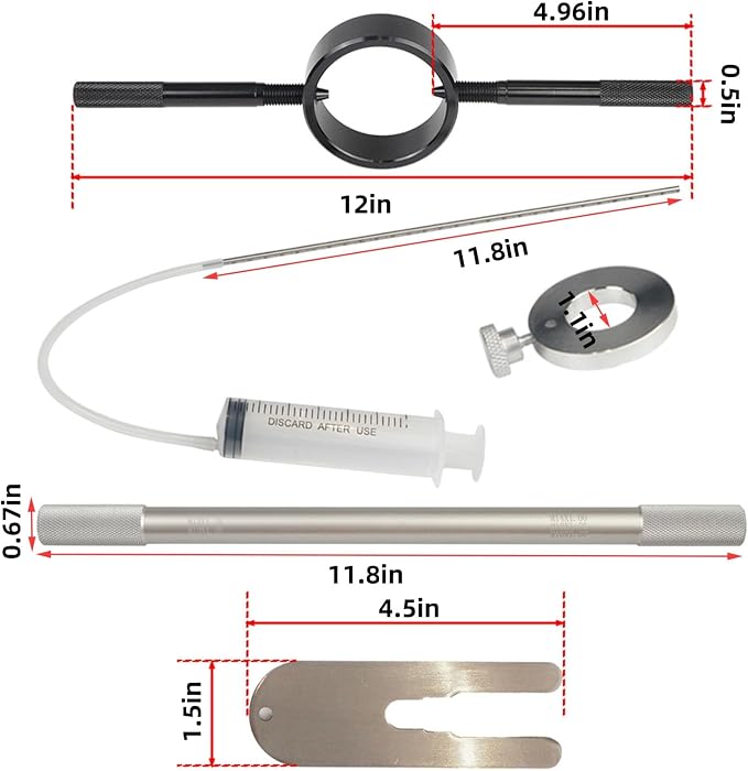 Motorcycle Fork Service Tool Kit 3-in-1, Fork Oil Level Tool, Fork Spring Compressor and Damper Rod Bleed Tool