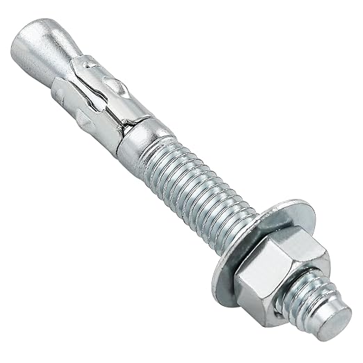 Wensilon 1/4x1-3/4 10Pcs Inch Standard Fasteners for Heavy-Duty Zinc Wedge Anchors for Cement and Concrete