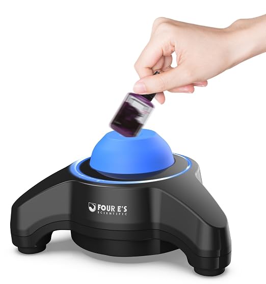 FOUR E'S SCIENTIFIC Vortex Mixer 5600rpm, Paint Shaker Touch Function, Lab Mini Vortex Mixer with an Extra Silicone Cap for Acrylic Miniature Hobby Model Paints Nail Polish Ink