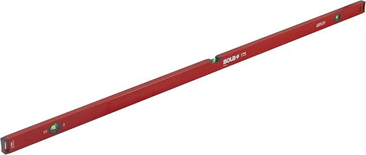 SOLA LSX72 X PRO Aluminum Box Profile Spirit Level with 3 60% Magnified Vials, 72-Inch , Red