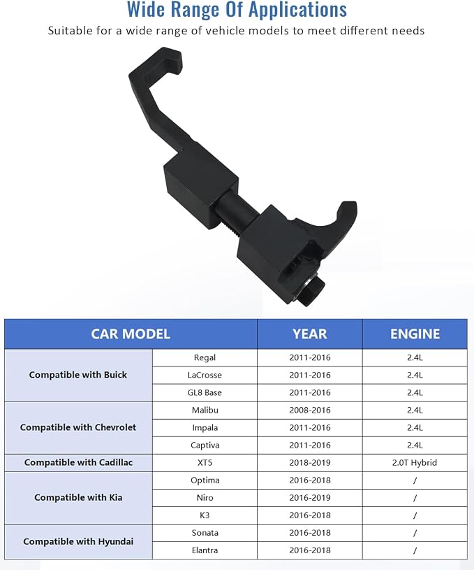 5460 Belt Tension Spring Compressor Tool Compatible with Buick Chevrolet Cadillac Kia Hyundai, etc., Serpentine Belt Tensioner Removal Tool for Replacing Engine Drive Belts, Tensioner Pulleys